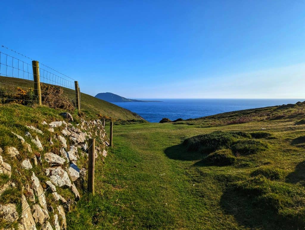 Quiet countryside trail overlooking the UK coast
